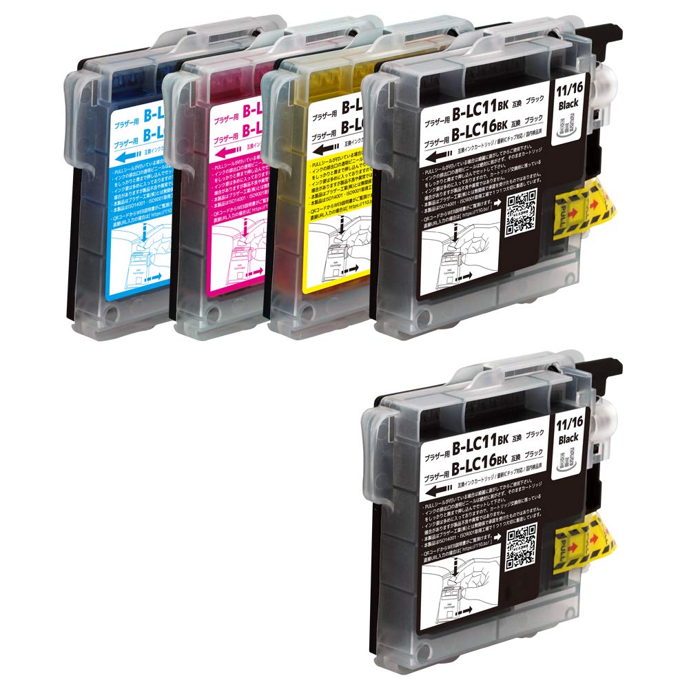 Amazon.co.jp: LC11-(BK/C/M/Y)＋LC11(BK) 5本セット [Brother 