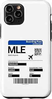Boarding Ticket Maldives MLE Vacation Malé Airport Case for iPhone 11 Pro