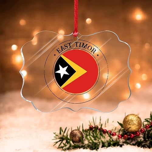 Vista 189 de Guatemala - Adornos acrílicos de Navidad, regalo de recuerdo de ciudad patriótica, adorno para árbol de Navidad, bandera nacional de Guatemala