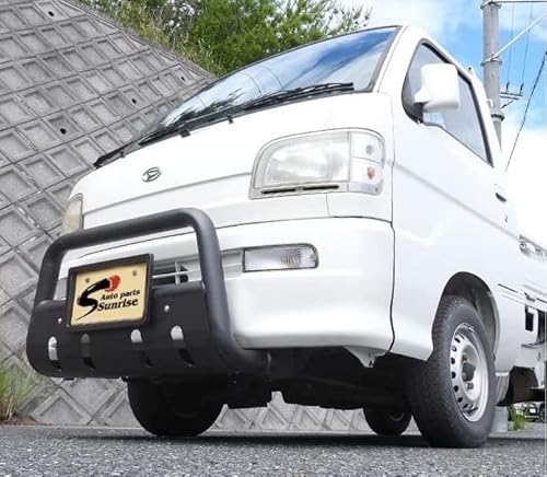 19256 ハイゼット トラック S200系 前期 パイプ バンパー ガード ブラック 黒 スキッド U字型 グリル ブッシュ バー ジャンボ対応 ダイハツ S200P S210P 同梱不可 SUN