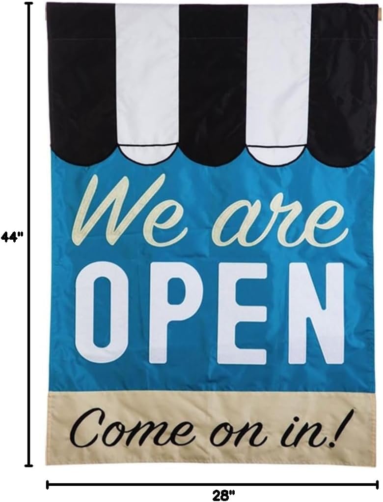 Evergreen Flag We are Open House Applique Flag - 28 x 1 x 44 Inches