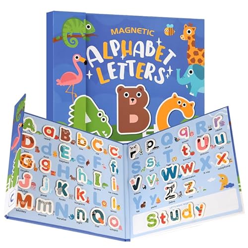 知育玩具 英語 アルファベット マグネットブック ABC 英語学習 おもちゃ 子供用 大文字 小文字 動物イラスト 色形認識 磁石パズル 幼児 小学生 モンテッソーリ 知育 誕生日 プレゼント 男の子 女の子