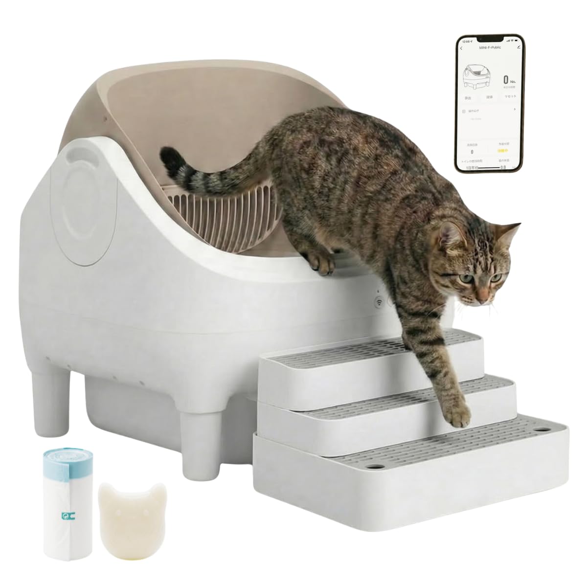 ❤️セール中　在庫限り❤️【人気】大型猫対応 全自動ネコトイレ 多頭OK Amazon | Prairia 猫 自動トイレ オープン型 大型猫・多頭飼い対応