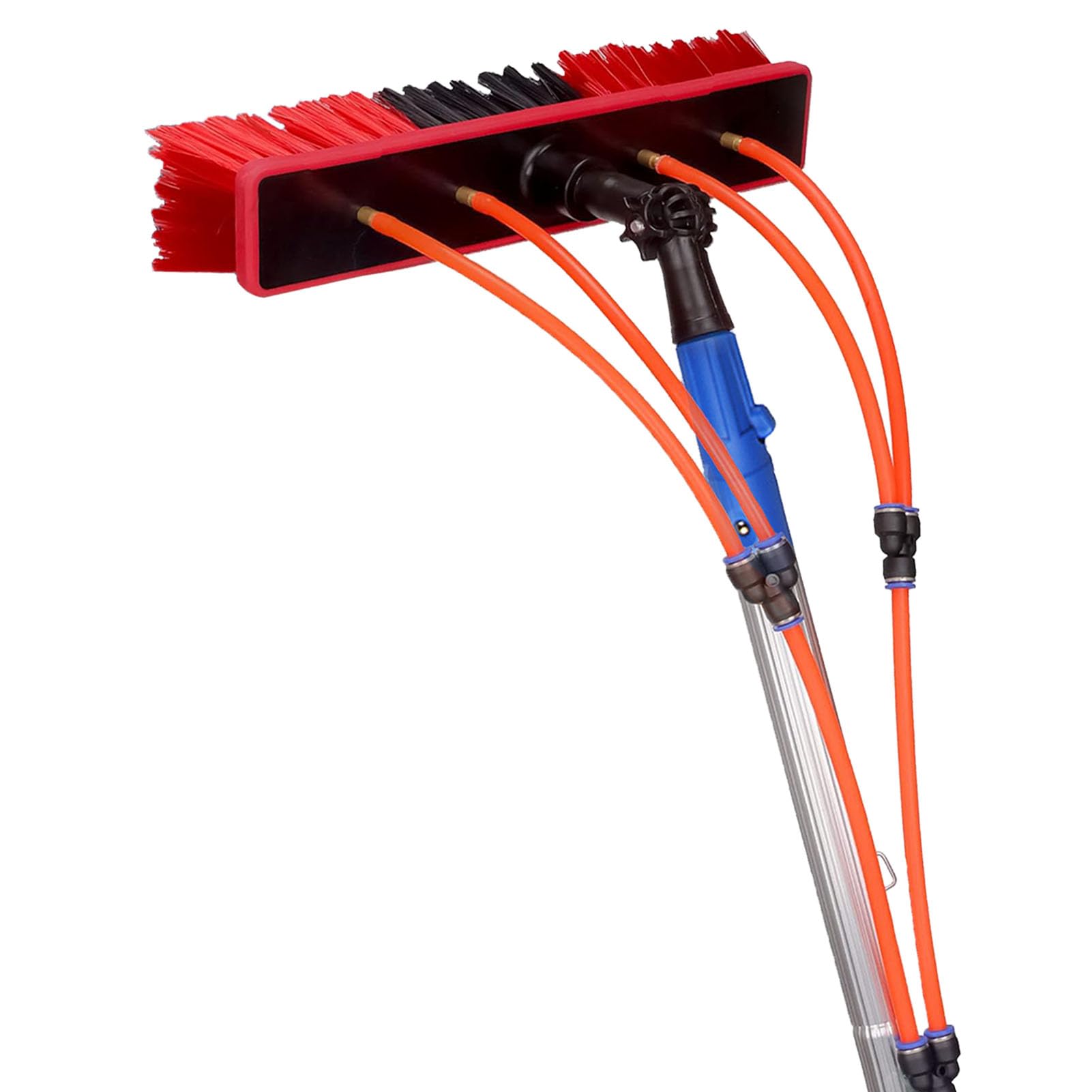 Wash Spazzolone Kit 3-12M Asta di Pulizia Pannelli Fotovoltaici con Cabezal de Cepillo de 35cm, Spazzola per Lavaggio per Vetro Tetti Auto Roulotte Pareti Finestre Alte 3CM