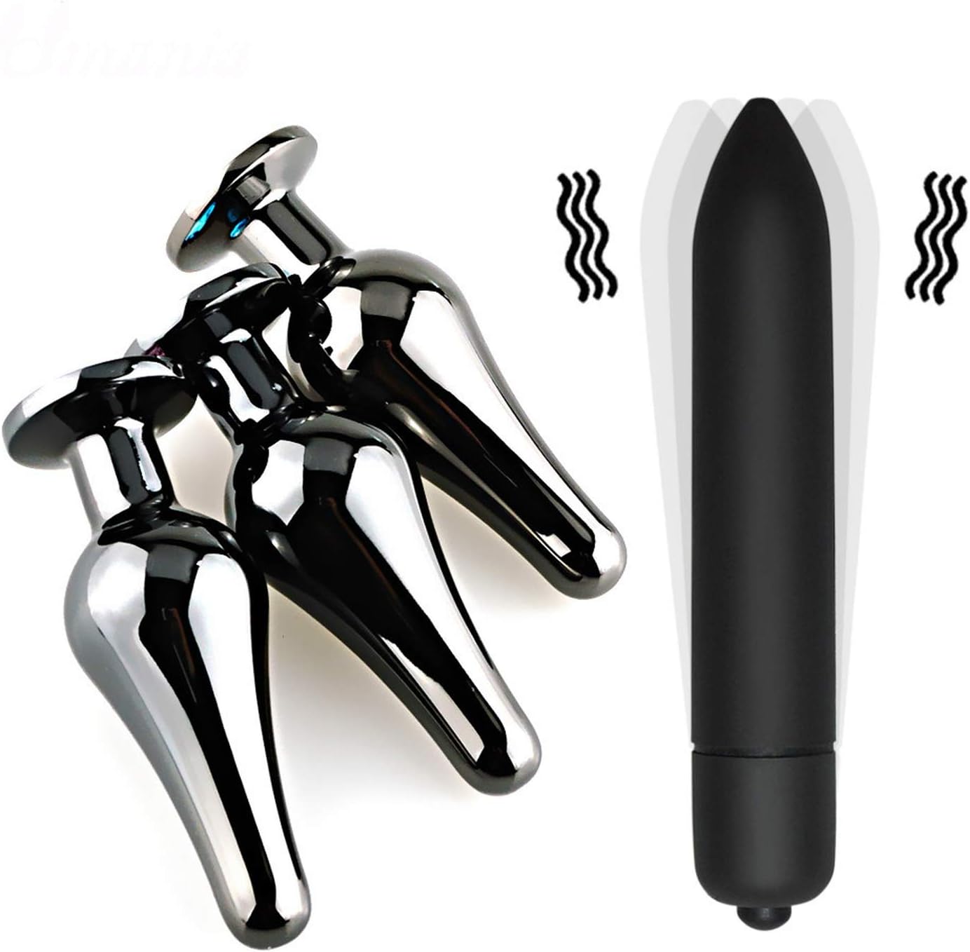 A~nal Toys Metal A~nal P~lu~g with Vibrador Massager for ...