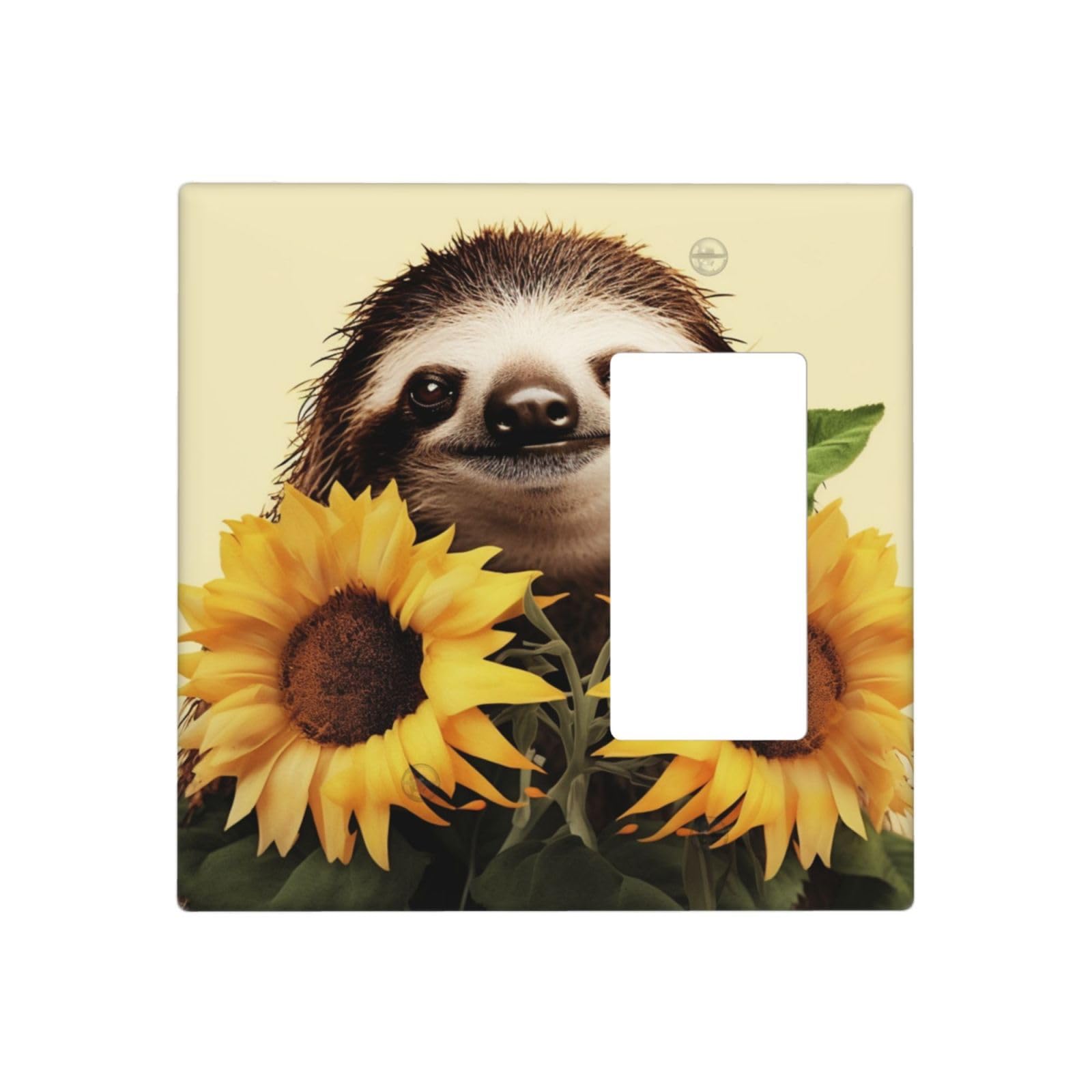 Decorator Wall Plate 2 Gang Light Switch Covers Sloth Sunflower Wallplate Double Toggle Switch Plate Standard Size Electrical Outlet Covers Decorative Wall Switch Plate Cover