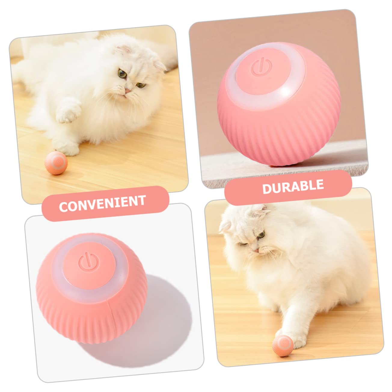 Yardwe 3stücke Interaktives Katzenspielzeug Mit Geräuschfunktion Lustiger Katzenball Für Indoor-Spiel Wiederaufladbares Spielzeug Aus Langlebigem Material Für Kleine Katzen Und