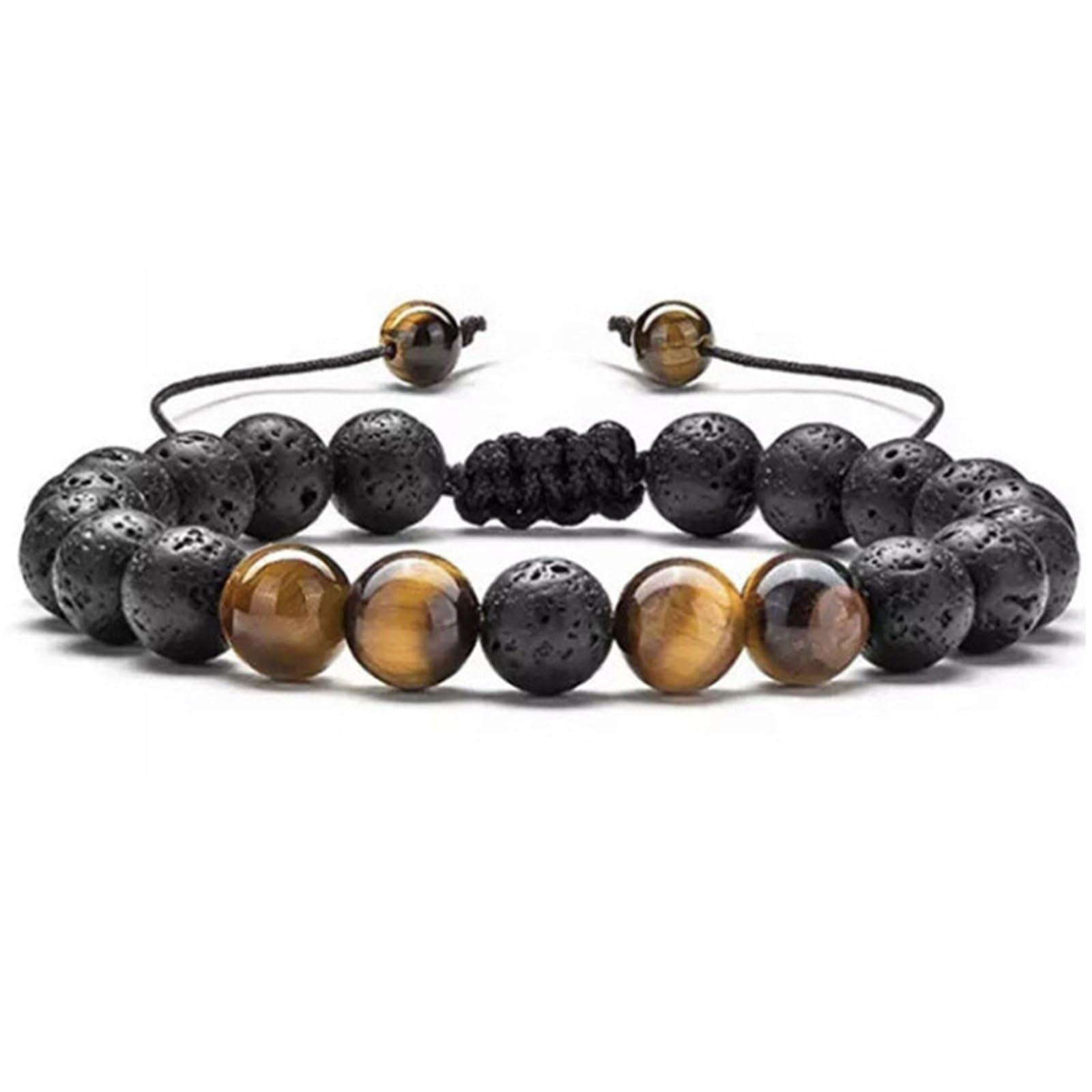 YCTTKDD Pulsera de energía de 7 Chakras - Lapislázuli Tejida a Mano y Cuentas de Ojo de Tigre, Cristales