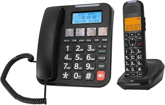 Schnurgebundenes Schnurloses Seniorentelefon Anrufbeantworter Anrufsperre Fotowahl Lauter Klingelton Freisprechanruf 3-Wege-Anruf Sprachf hrung Gro er Bildschirm