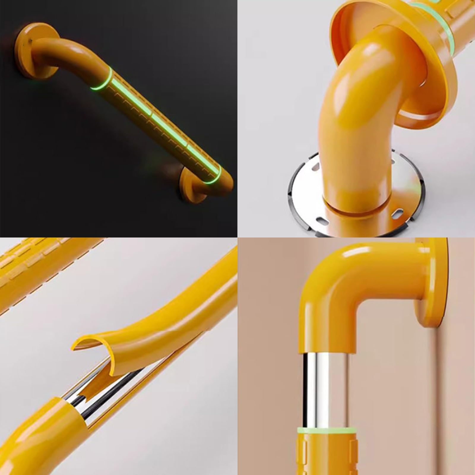 Resistentes Y con Ventosas. Asas De Ducha Seguras para Personas Mayores Y con Discapacidad. No Requieren Herramientas Ni Perforaciones.(70CM)