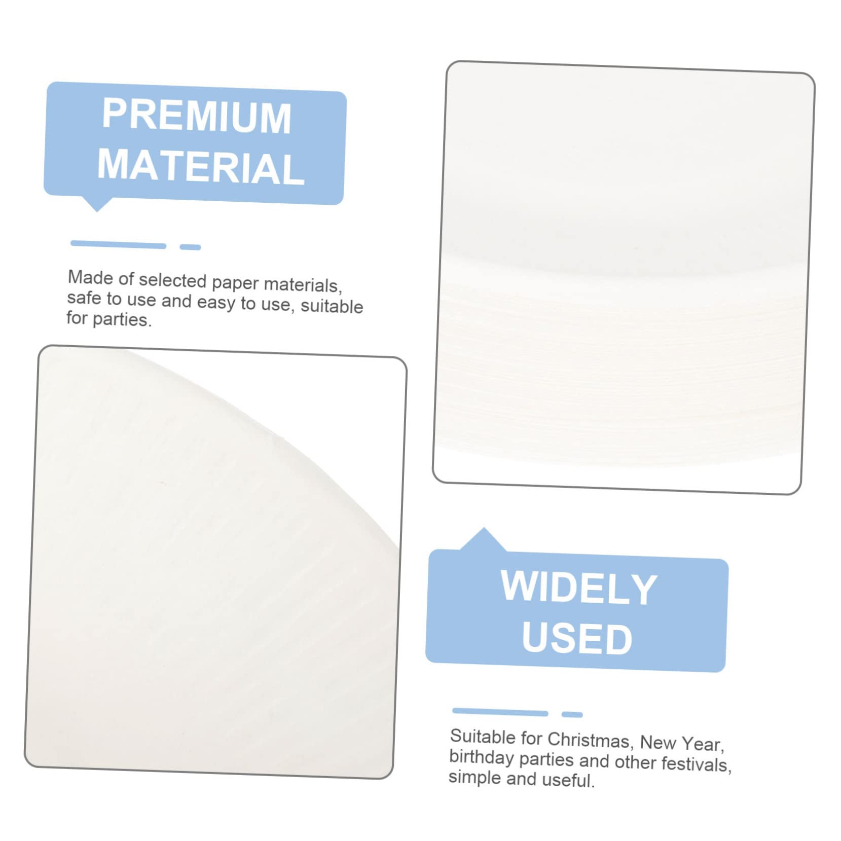 MAGICLULU Platos Blancos de Papel Desechables 50 Piezas, para Fiesta