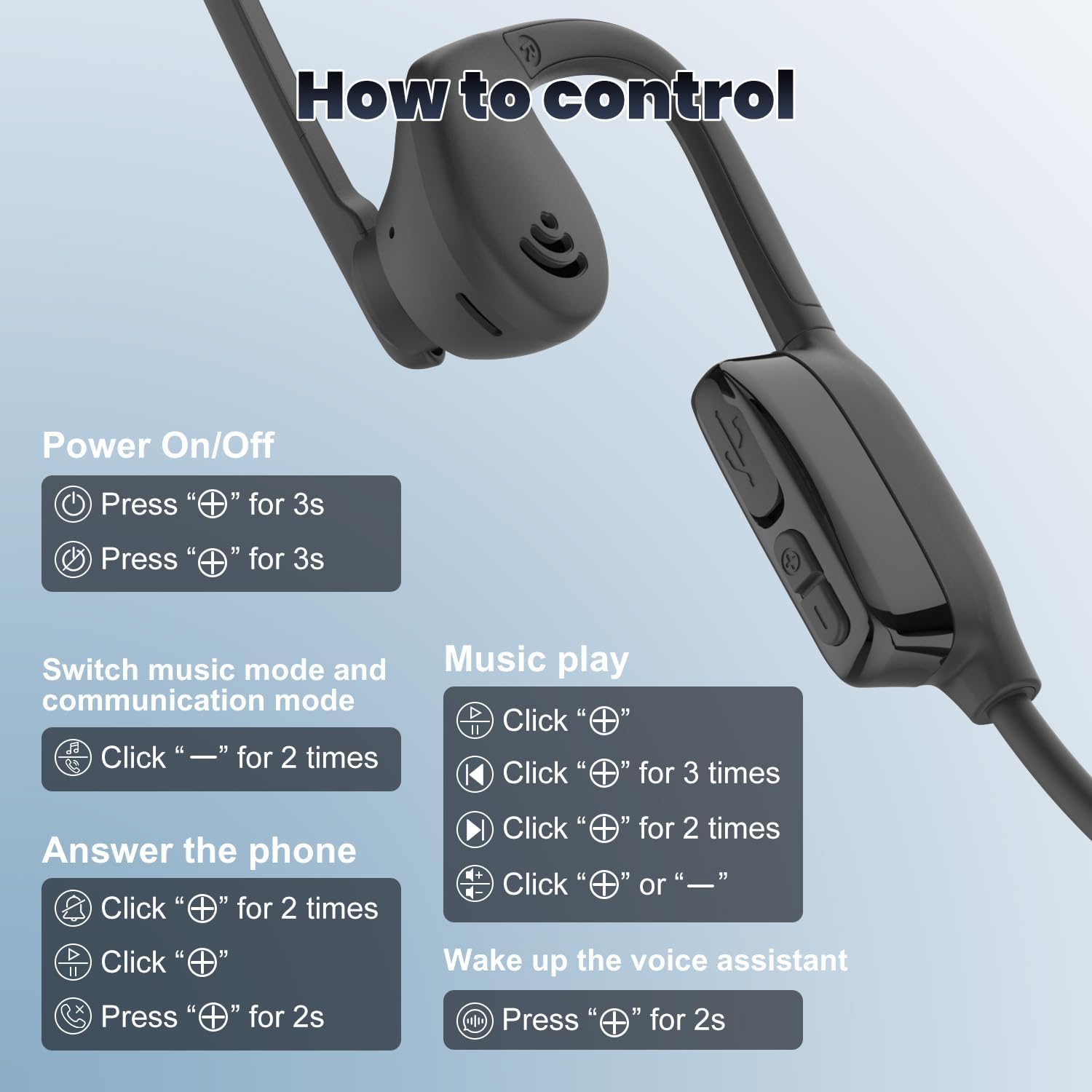 SANOTO Open Ear Headphones with Mic,Open Ear Wireless Headphones Bluetooth 5.3/Multipoint Pairing/Noise Cancelling Mic,Lightweight,Wireless Headset with Mic for Work,Driving,Home Office - Image 8