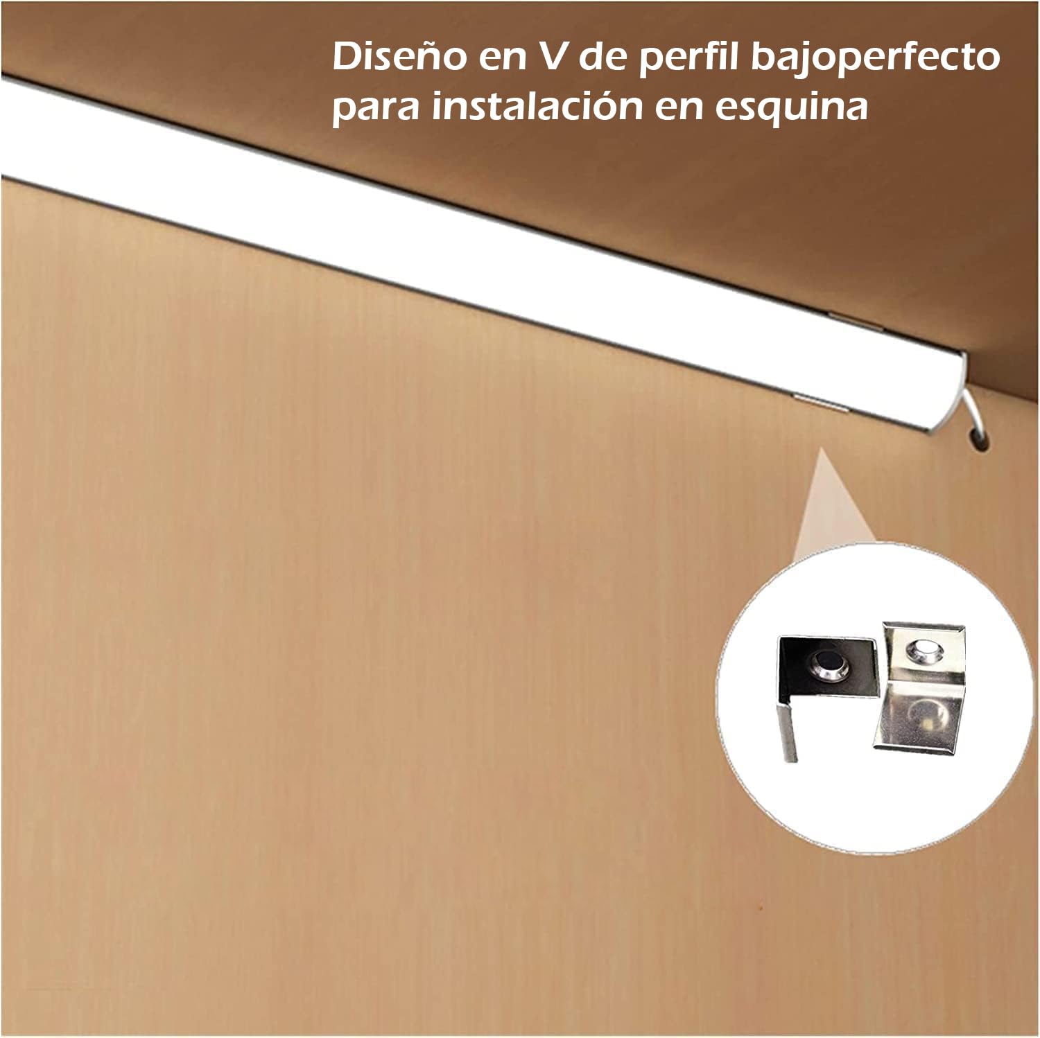 Kit de iluminación bajo el armario en forma de V - 4pcs Barras de luz LED regulables más elegantes de 30cm para iluminación perfecta de estanterías de vitrinas - 1200lm, 12W - Blanco puro (6000K)