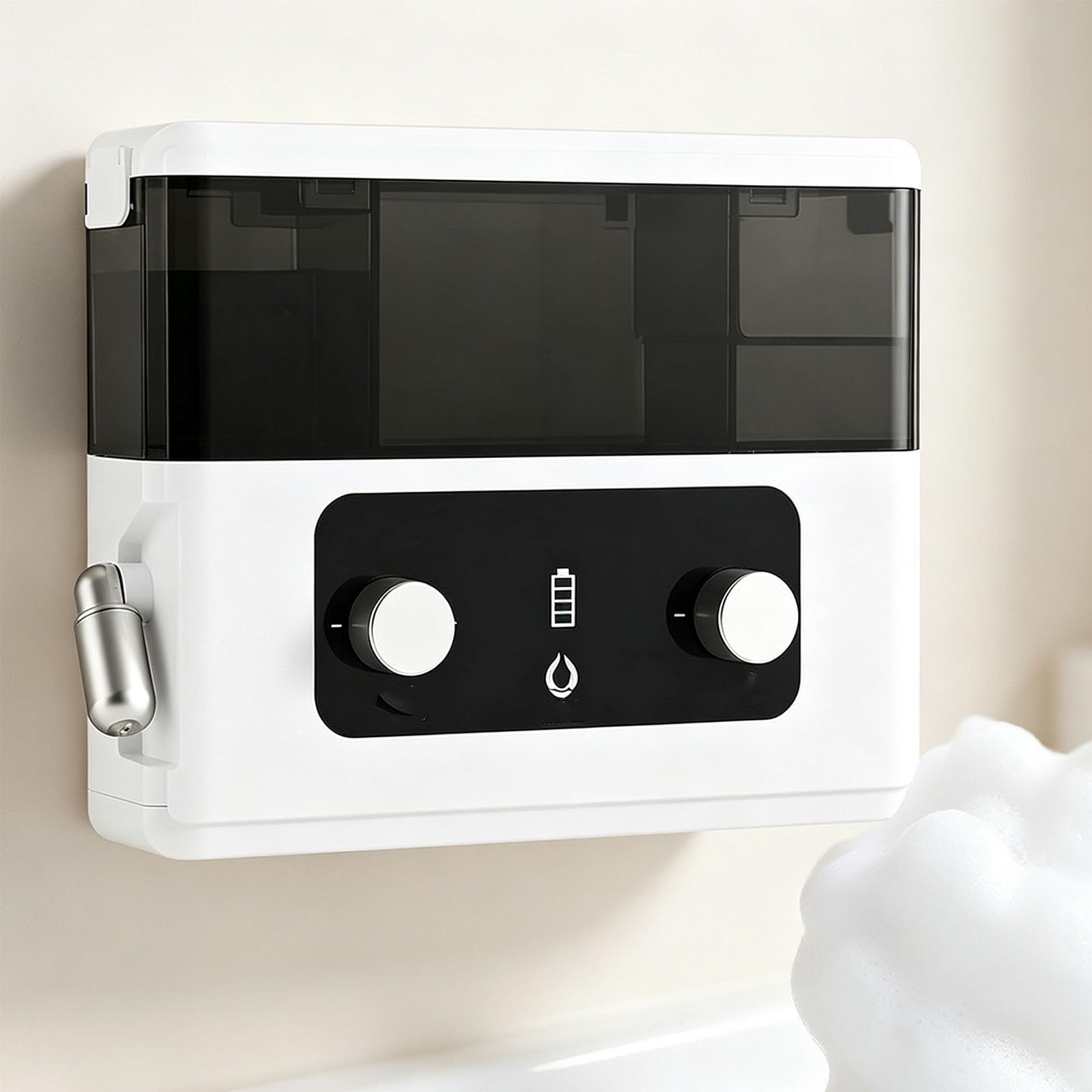 Cabezal De Ducha Con Máquina De Espuma Inteligente, Rociador Eléctrico De Espuma De Pared, Boquilla Ajustable De 360°, Control De Volumen De Espuma De 9 Niveles, Diseño Impermeable, Para Champú