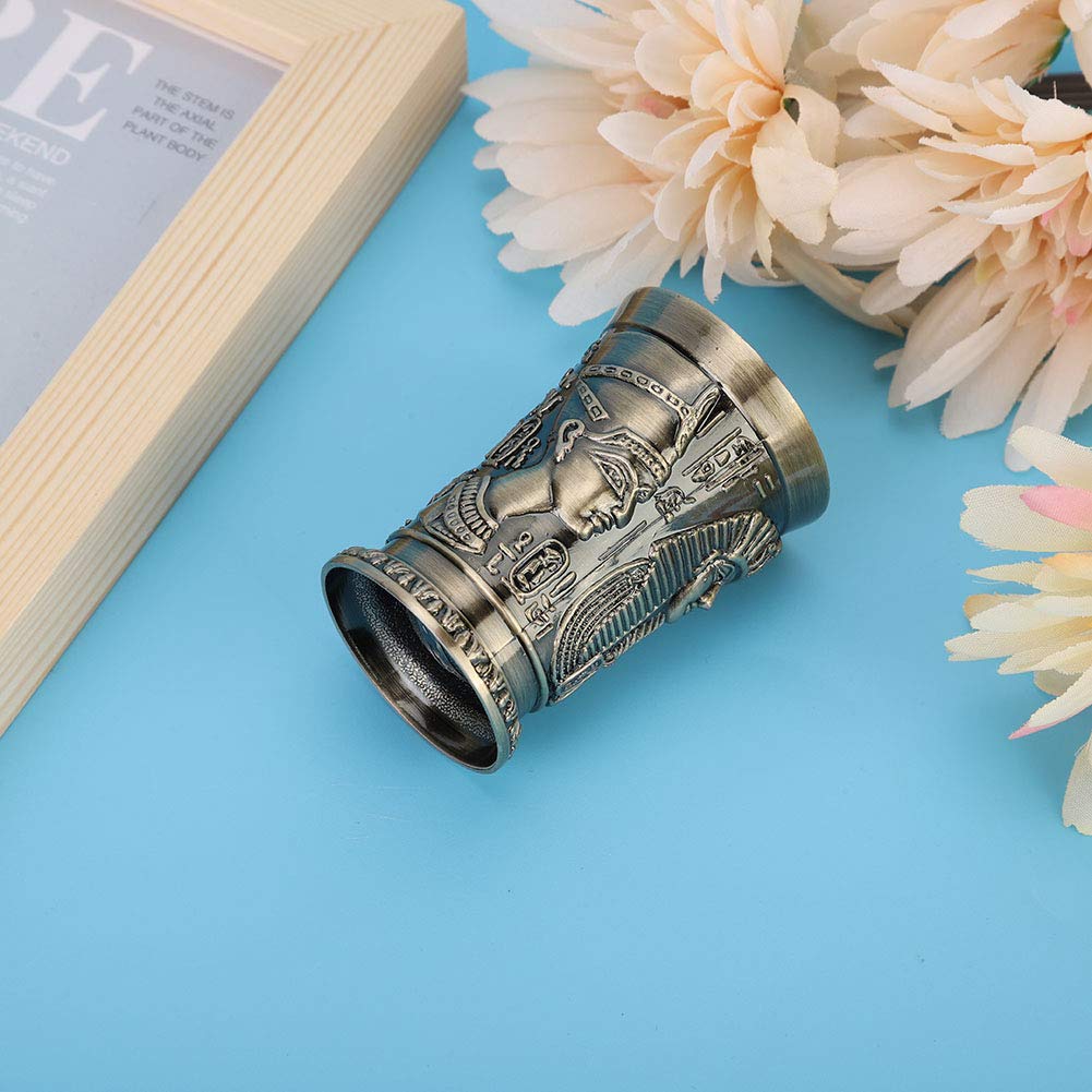 Nikou Kubek do wina w stylu vintage, metalowy kieliszek do wina, kreatywne kieliszki do kieliszków w stylu egipskim, sztuka, rzemiosło, dekoracja, ozdoby do szafki na wino, ozdoby domowe (zielony