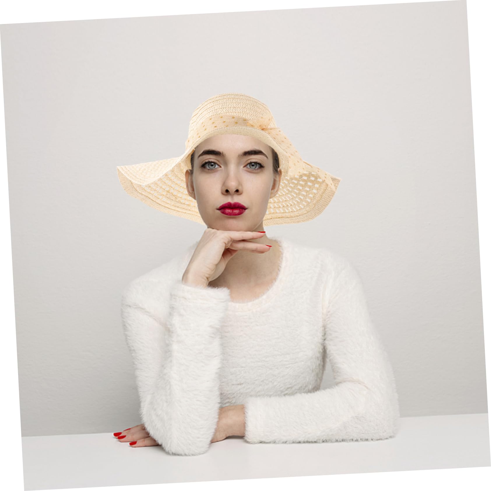 BESPORTBLE Cappello di Paglia da Donna Cappello Sole Capello per Sole Fisherman Hat Straw Hat Fisherman cap Bucket Hat Cappello da per Le Donne Cappello a Visiera Poliestere