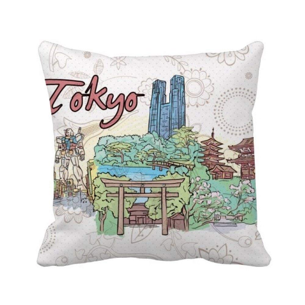 Housse de coussin Tokyo peinte à la main en coton déco luxe