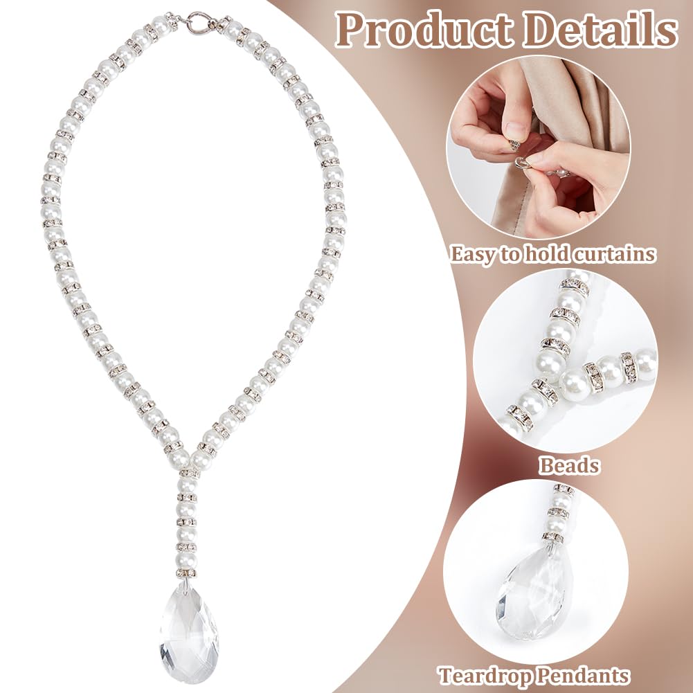 Craftdady 6 confezioni di fermatende per tende dorate, 3 stili decorativi elastici per tende, clip per tende con fibbia in metallo a molla