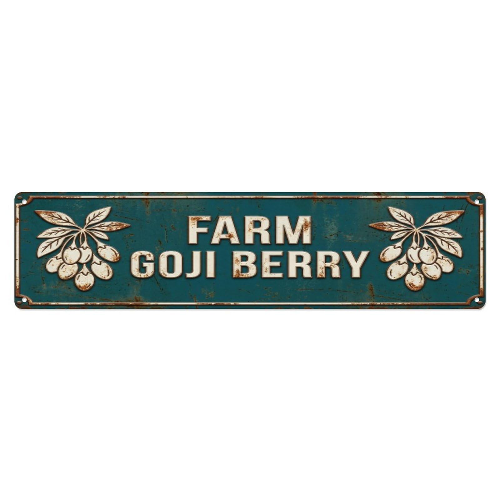 Metal Tin Sign FARM GOJI BERRY Vintage Berry Rustic Farmhouse