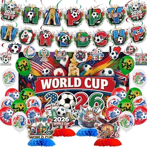 World Soccer Cup 2026 Party Decoration, Complete Celebration Kit,...