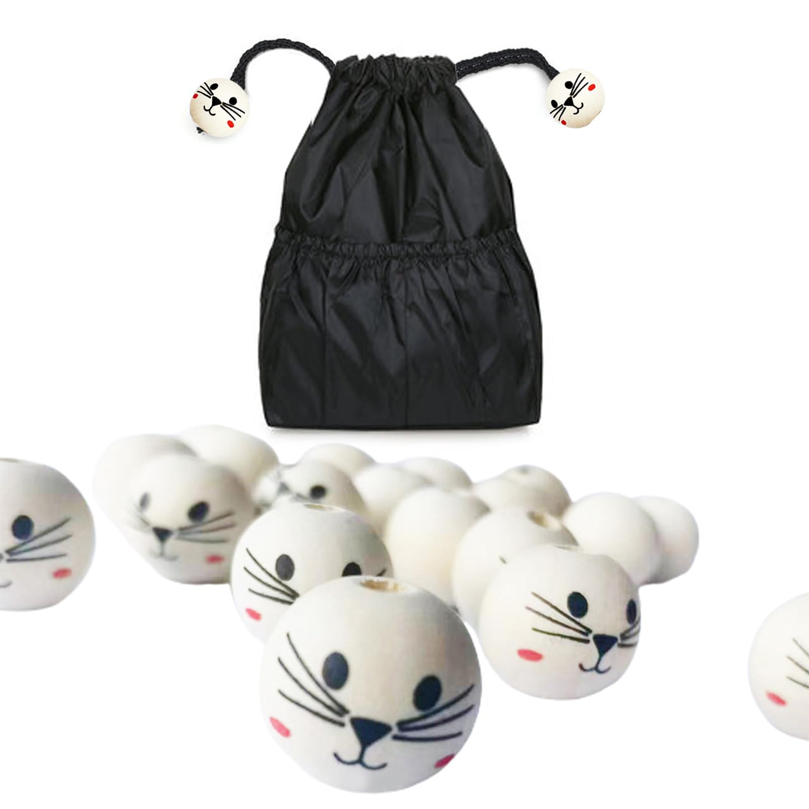 50Pcs Wood Faced Beads Smiles Beads With Holes Natural Wood Beads Round Loose Beads For And Jewelry Making