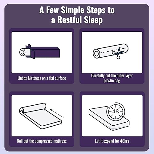 Miniatura 7 de PayLessHere Colchón de espuma viscoelástica de gel refrescante de carbón de bambú de 12 pulgadas en una caja, colchón de firmeza media, sin fibra de