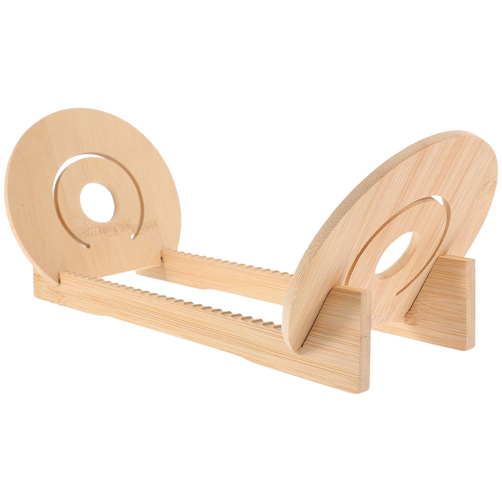 CD y vinilos estante de madera beige organizador compacto de escritorio