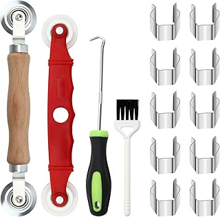 2023 Newest Window Screen Repair Kit Mesh Screen Spline Roller Repair Tools Kit with 10PCS Screen Installer Clips,Screen Roller Tool, Metal and Plastic Spline Fixing Tool Kit for Window Screen