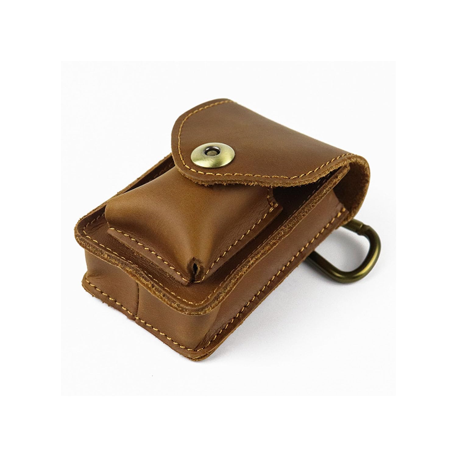 Leather Cigarette Case, Metal Clasp Cigarette Case Leather Cigarette Case for Women Cigarette Case That Can Hold a Lighter (Browm)