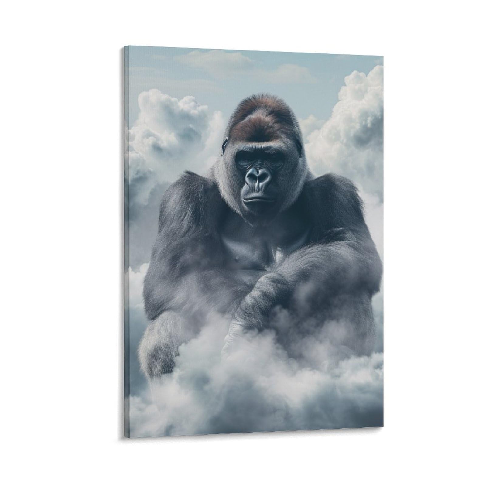 DHBANEIOK Gorilla Art - Oil Paintings Reproduction Modern Giclee Canvas Print Artwork Pictures on Canvas Wall Art for Home Office Decorations 12x18inch(30x45cm)