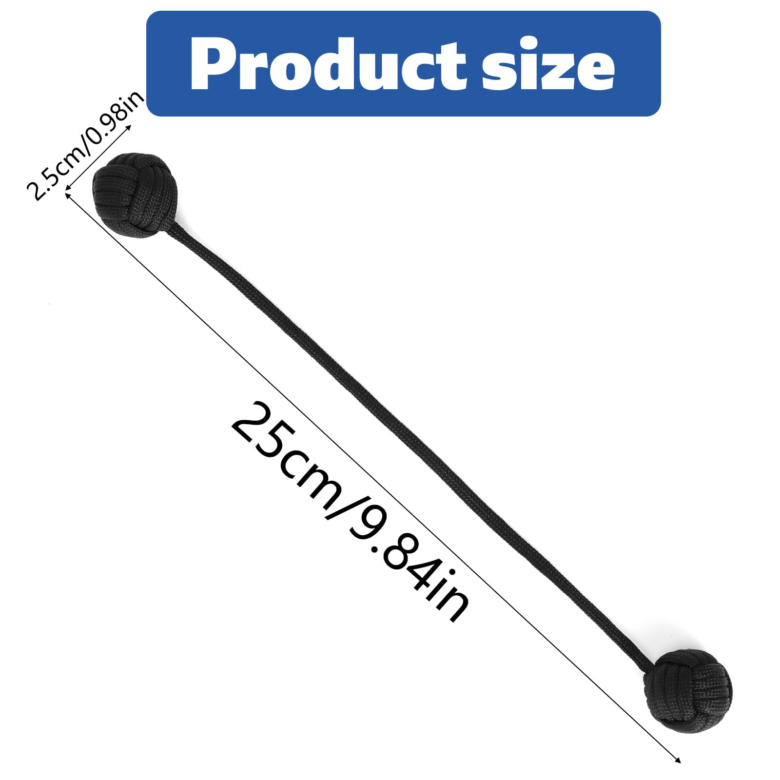 Lyreh Fidget Beads Skill Toys, Portable Worry Beads Fidget with Steel Ball & Nylon Rope for Men Women Teens Hand Exercise (Black) - Image 2