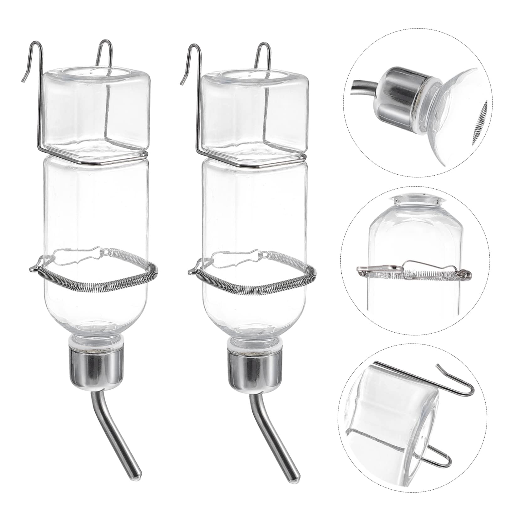 FRCOLOR 6 Pz Bevitore Di Conigli Perdita Guinea Pig Bottiglia Di Acqua Distributore Dacqua Coniglietto Mangiatoia Per Colibrì Finestra Bollitore Piatto Cibo Acciaio Inossidabile
