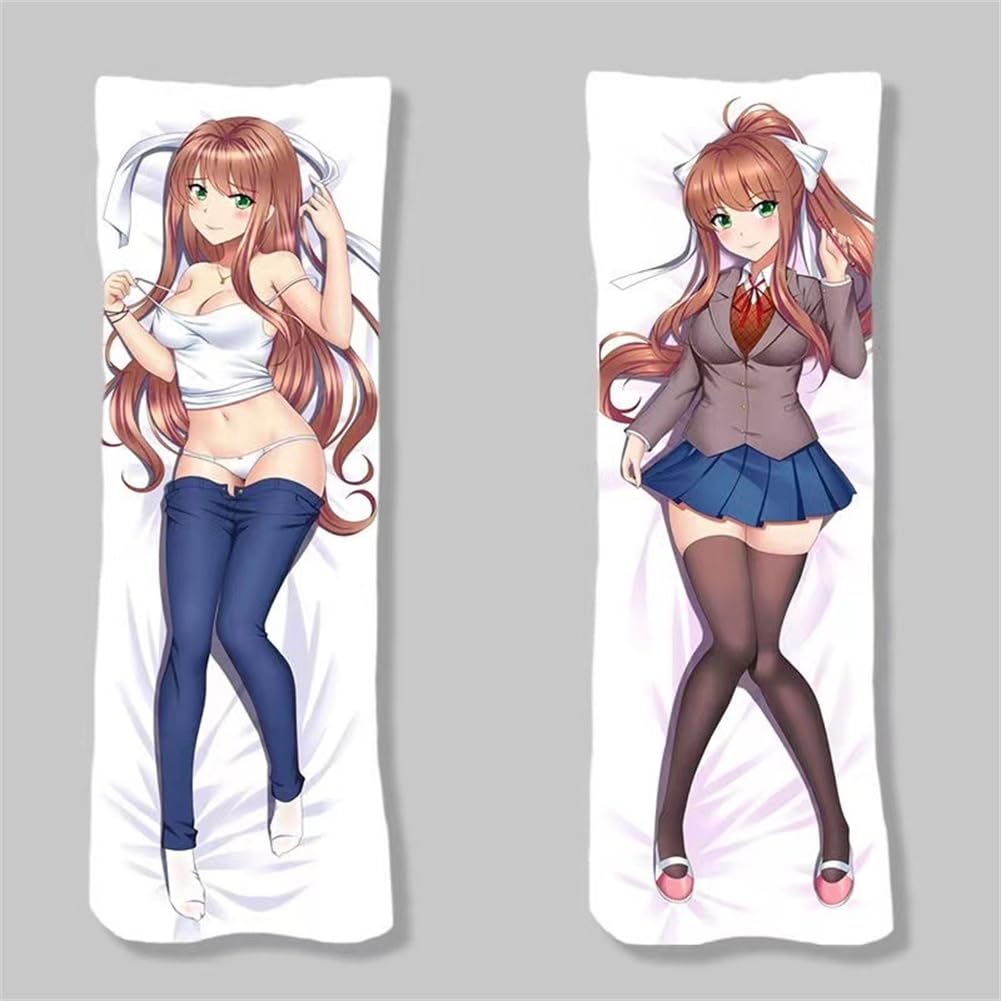 Anime Dakimakura 50x150cm Doki Doki Literature Club Hugging Body Pillow Cover Case Double-Sided Print (Monika C)