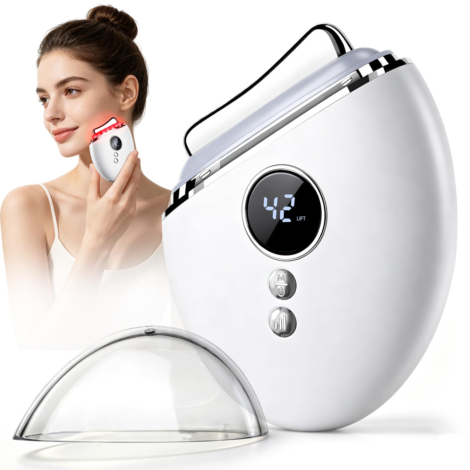 Masseur facial électrique Gua Sha, appareil de beauté avec chaleur et vibrations pour sculpter et soulever le visage, cadeau portable pour la maison et les voyages