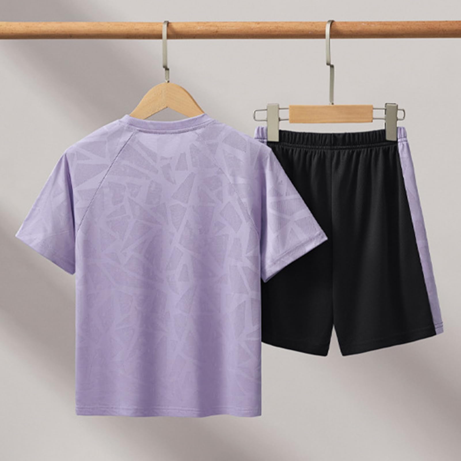 Survêtement Fille Ensemble Jogging Enfant Garçon Set 2pcs d'Été T-shirt à Manches Courtes + Shorts pour Sport Extérieur