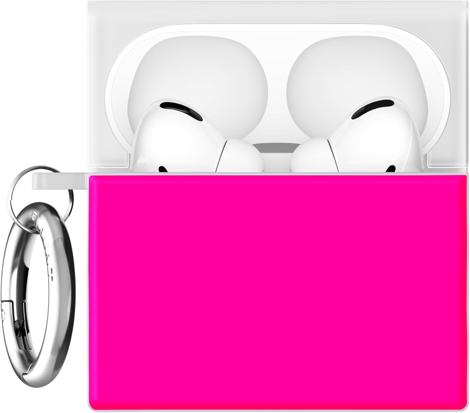 Flaunt Official Square AirPods Pro 3 Case with Silver Ring - Compatible with AirPods Pro 3rd Generation - Wireless Charging - Lightweight & Shockproof (Opal Shell)