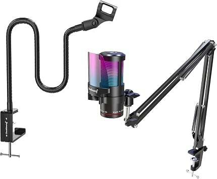 ZealSound Gaming USB Microphone km8-us and H1-19 Microphone Stand
