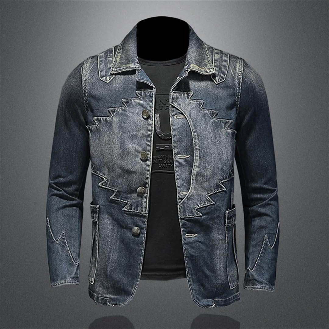 Mężczyźni Europa i Stany Zjednoczone All Suit Slim Retro Denim Jacket