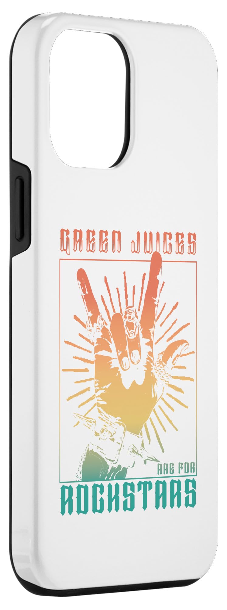 iPhone 14 Plus Green Juices Are for Rockstars - Retro Rock Lover Case - Image 3