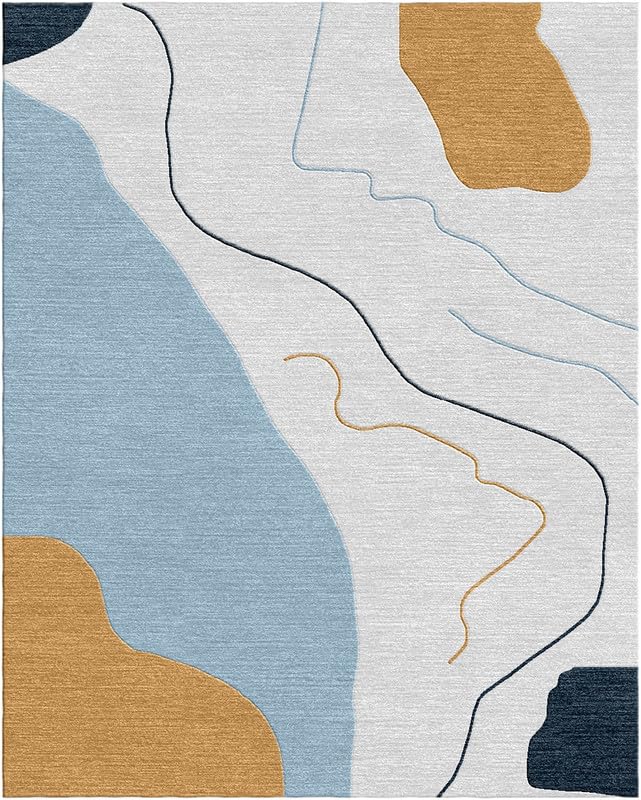 Carpets Hub Store NZ Woolen Modern Design Printed 12mm Cut Pile Rectangle Handmade Area Rug for Home Office