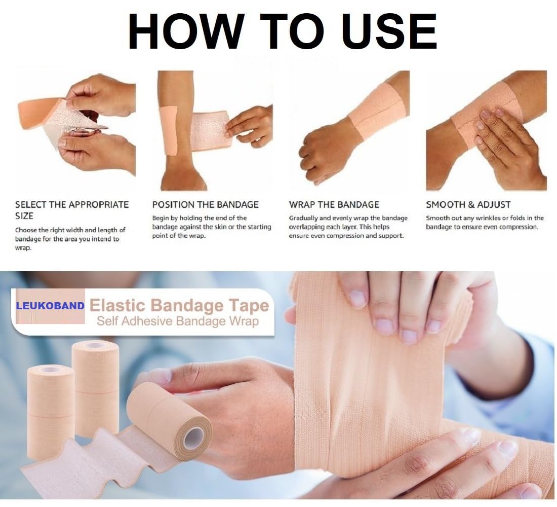 ESSITY LEUKOBAND ELASTIC ADHESIVE BANDAGE 10cm x 4/6mt (Pack of 1) — Amazon image 8
