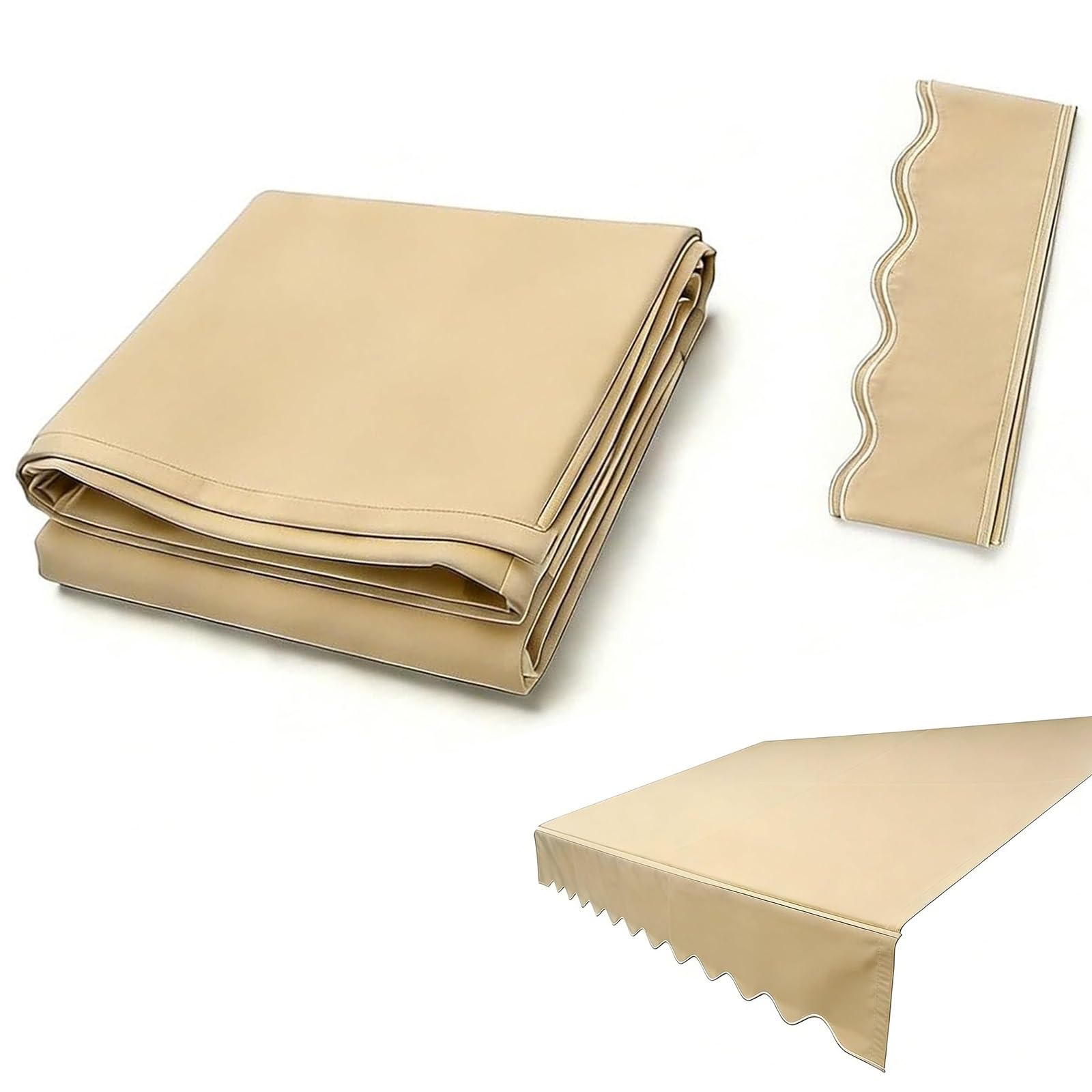 Retractable Awning Replacement Fabric, Polyester Fabric Sun Shade Awning Cover, Outdoor Retractable Sunshade Cover Replacement Canvas for Patio Awning (Fabric Only)(Khaki,6.5x3.5m(21.3x11.5ft))