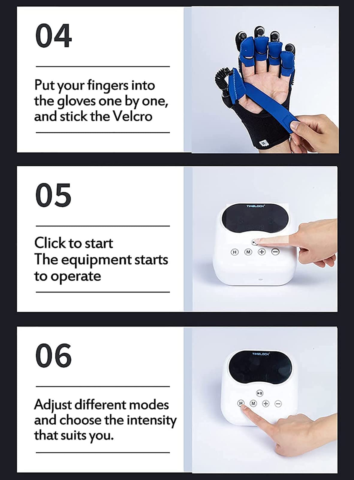 Ortesis De Rehabilitación para Entrenamiento De Dedos, Guantes De Robot De Rehabilitación para Pacientes con Hemiplejía De Accidente Cerebrovascular, Protector De Protección para Enderezar Los Dedos