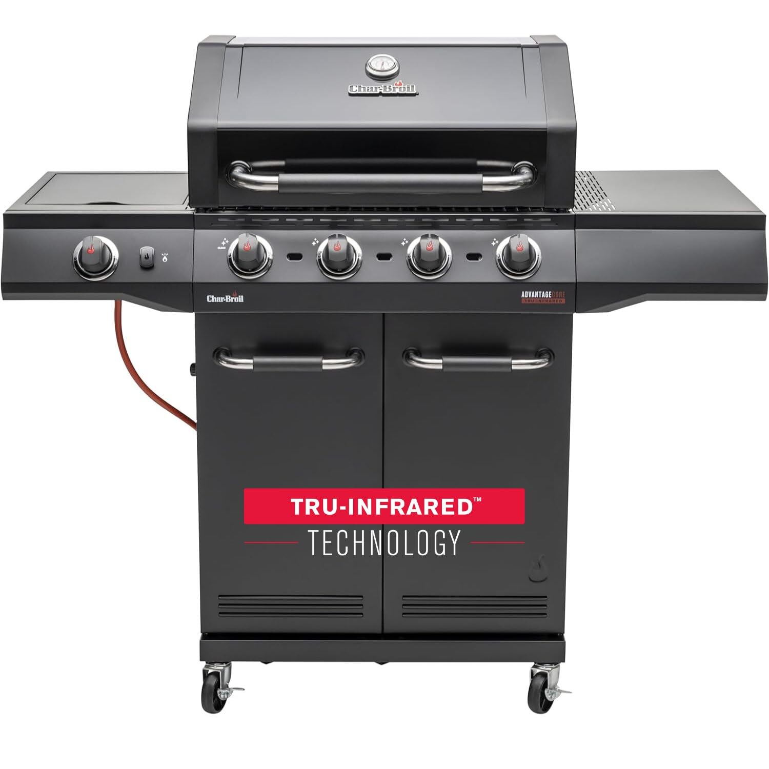 Char-Broil Gasgrill Advantage CORE B 4 Brenner, TRU-Infrared Technology, Seitenbrenner, Gusseisen Roste - Ideal für draßen, Garten, Terrasse | TRU-Infrared™, Seitenbrenner, Gusseisen Roste