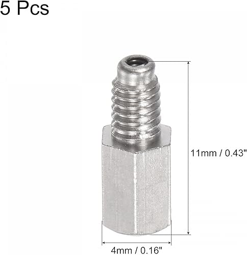 Miniatura 2 de uxcell Engrase recta de latón M3 x 0.020 in rosca hidráulica accesorios de montaje de grasa, 5 unids