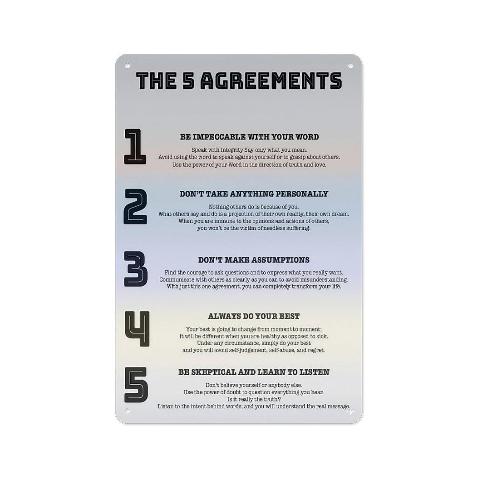 NWPNLXEA Motivational Office Rules Five Principles Quote Wall-Art for Home Office Decor Success Mindset Framed,16x24inch(40x60cm)