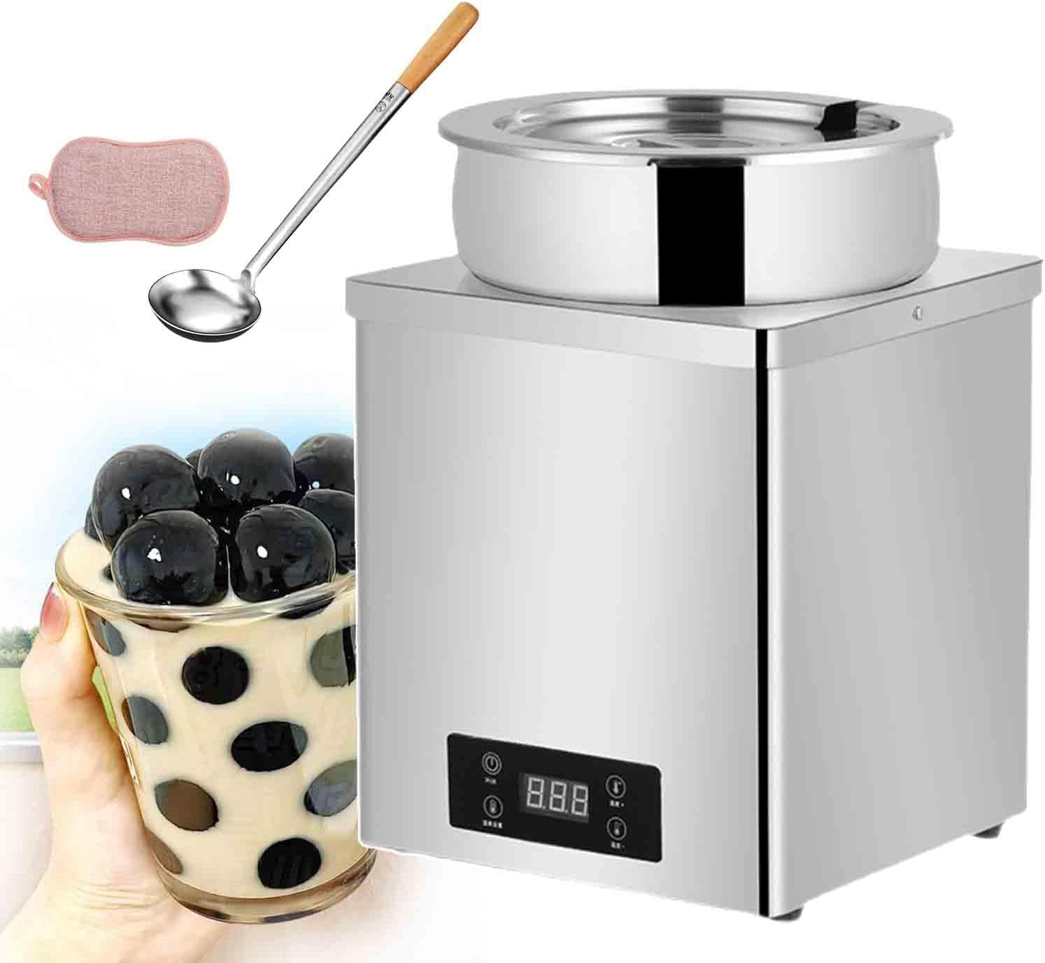 ZMJGLL Stainless Steel Pearl Warmers Machine,3L-7L Capacity,Adjustable Temperature 30-100°C for Bubble Tea,Sushi Rice and More Milk Tea (A 7L)