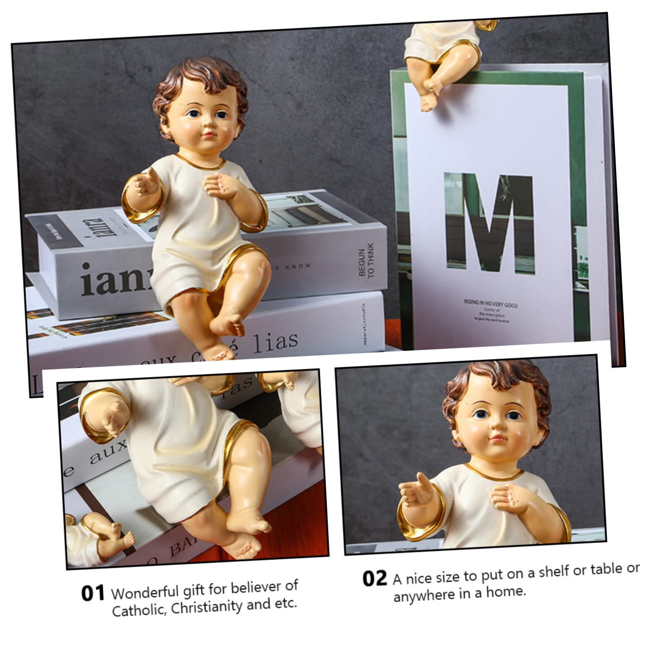 Zerodeko 10 Sztuk Miniaturowa Figurka Dzieciątka Jezus Model Żywicy Religijna Statua Do Wystroju Domu Kolekcjonerska Ozdoba Figurki Jezusa