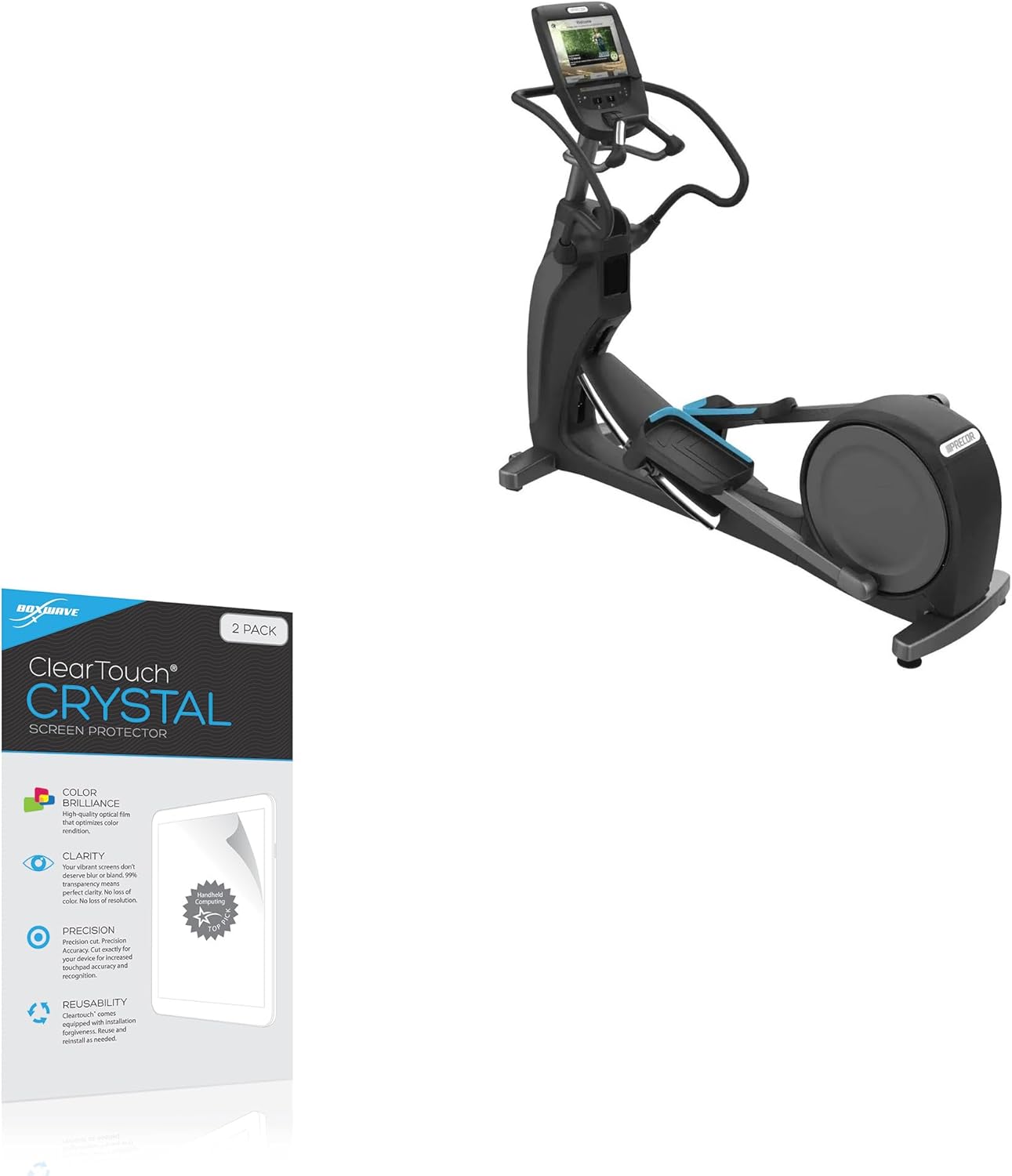 BoxWave Screen Protector Compatible with Precor EFX 883 Elliptical - ClearTouch Crystal (2-Pack), HD Film Skin - Shields from Scratches