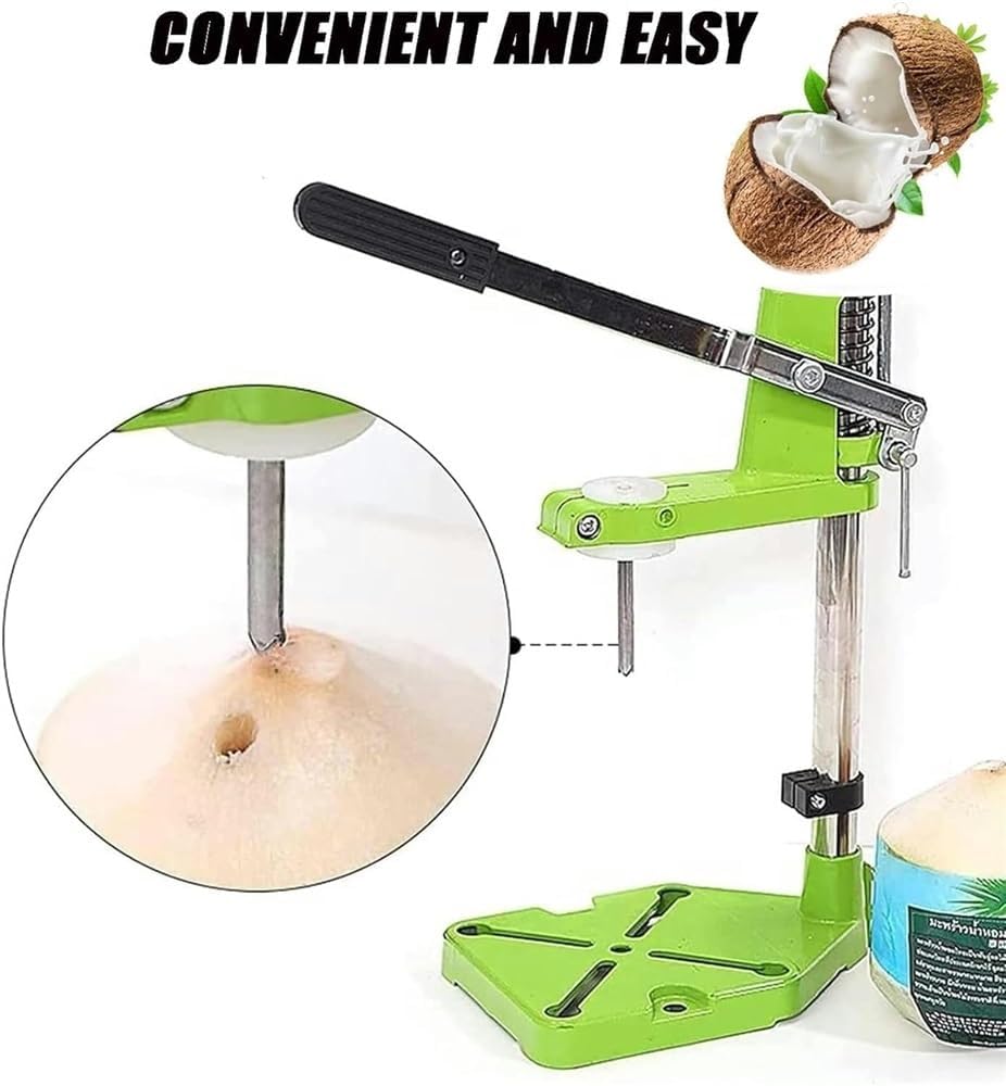Hand Press Driller Opener, Easy Use Manual Coconut Hole Opening Machine, Kitchen Tools Coconut Opener Tool Thick Metal Base for Young/Tender Coconut Fruit Shop Home Use